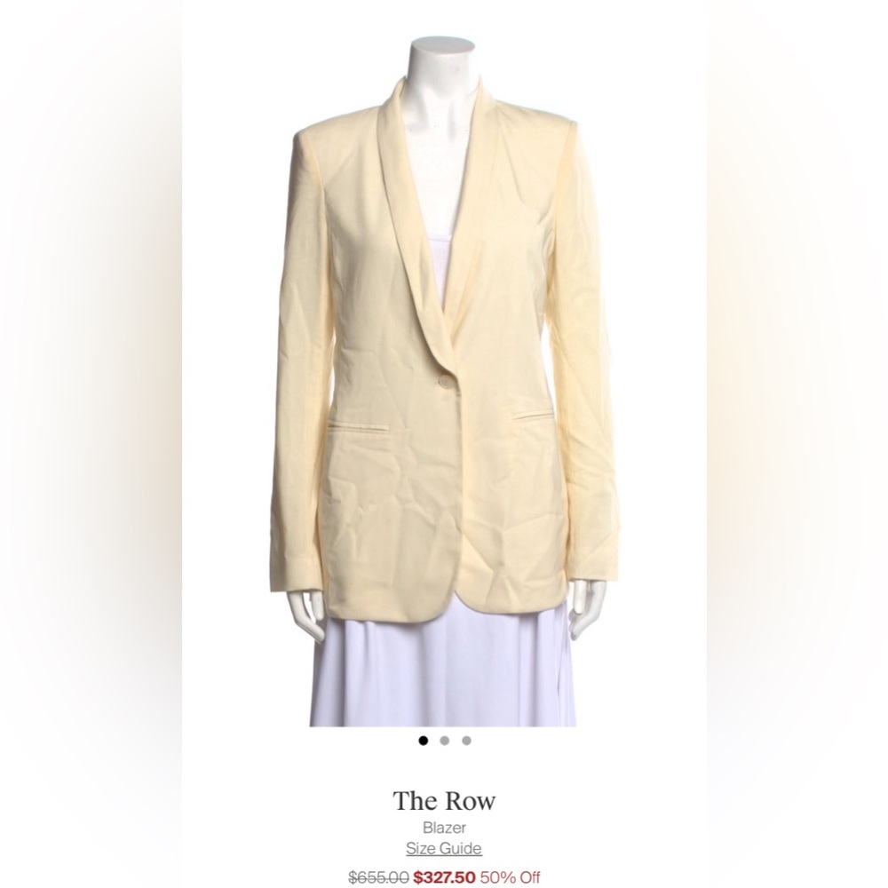 The Row white silk blazer